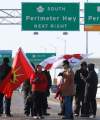About 40 Idle No More protesters blocked St. Charles Street and Portage Avenue at 1 p.m. Wednesday The protest prevented eastbound and westbound traffic on Portage Avenue from going through.
