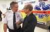 JOE BRYKSA / WINNIPEG FREE PRESS ARCHIVES
Fire-paramedic Chief Reid Douglas and Mayor Sam Katz chat earlier this year. Now, Katz isn't saying why Douglas is gone.