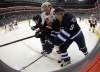 TREVOR HAGAN / WINNIPEG FREE PRESS
Winnipeg Jets' Kyle Wellwood and Evander Kane sandwich Ottawa Senators' Daniel Alfredsson during the second period of play at MTS Centre Saturday.