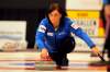 Boris Minkevich / Winnipeg Free Press
Colleen Kilgallen curls in the Scotties Tournament of Hearts Friday.  Kilgallen scored a deuce in the ninth end Saturday morning and then stole two more in the tenth end to nip Karen Fallis 9-8 and finish first overall with a 6-1 record.