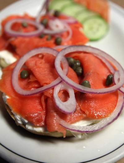 Joe Bryksa / Winnipeg Free Press
Bagel with cream cheese and lox at Ira's Deli.