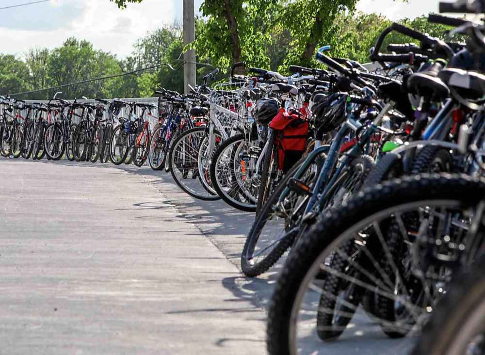 JESSICA BURTNICK/WINNIPEG FREE PRESS FILES
Bike valet storage at a Winnipeg Blue Bombers game at Investors Group Field in 2013. The organizers of Tuesday's whiteout street party during the Winnipeg Jets game against the Nashville Predators say they don't want hockey fans to ride drunk.