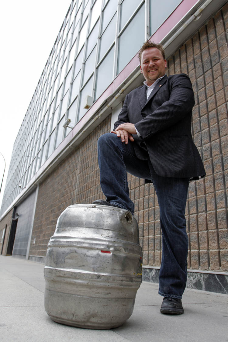 Jessica Burtnick / Winnipeg Free Press
Darren Wanless hopes to pop the lid on a brew pub across from the MTS Centre.