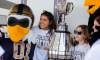 JESSICA BURTNICK / WINNIPEG FREE PRESS
The Grey Cup, accompanied by Bomber mascot Buzz, visited Selkirk on Wednesday.