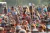 The crowd gets moving at the main stage Wednesday night.