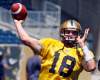 KEN GIGLIOTTI / WINNIPEG FREE PRESS
Blue Bomber QB Justin Goltz  during practice Tuesday.