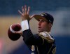 KEN GIGLIOTTI / WINNIPEG FREE PRESS
QB Max Hall keeps his arm loose during practice in a light rain this morning at Investors Group Stadium. Hall will start for the Bombers tomorrow night's game against B.C.