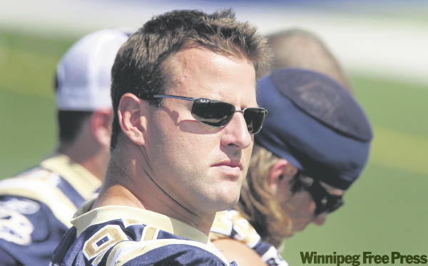 WAYNE GLOWACKI@FREEPRESS.MB.CA / ARCHIVES
Blue Bombers defensive tackle Doug Brown experienced severe headaches and lost 20 pounds, but has now resumed workouts.
