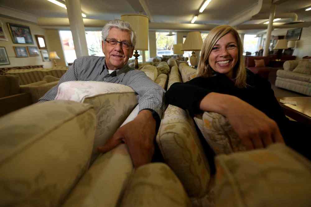 TREVOR HAGAN / WINNIPEG FREE PRESS
John Wieler, one of the MCC Furniture Thrift Store's founders, and manager Lori Goetz are happy to sell furniture cheap and donate the profit to community-aid programs.