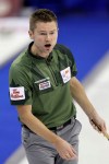 MIKE DEAL / WINNIPEG FREE PRESS
Skip Mike McEwen reacts after throwing a rock during a game against Team Jacobs Monday afternoon during the Roar of the Rings.