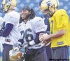 KEN GIGLIOTTI / WINNIPEG FREE PRESS 
Versatile and amiable tailback Yvenson Bernard (centre) will replace Lavarus Giles in the Bomber backfield Saturday.