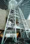 KEN GIGLIOTTI / WINNIPEG FREE PRESS
Elevators take visitors to the various levels from the second level Garden of Contemplation in the Canadian Museum for Human Rights. The builders of the complex structure are almost finished and the preparations for  the exhibits is about to start .