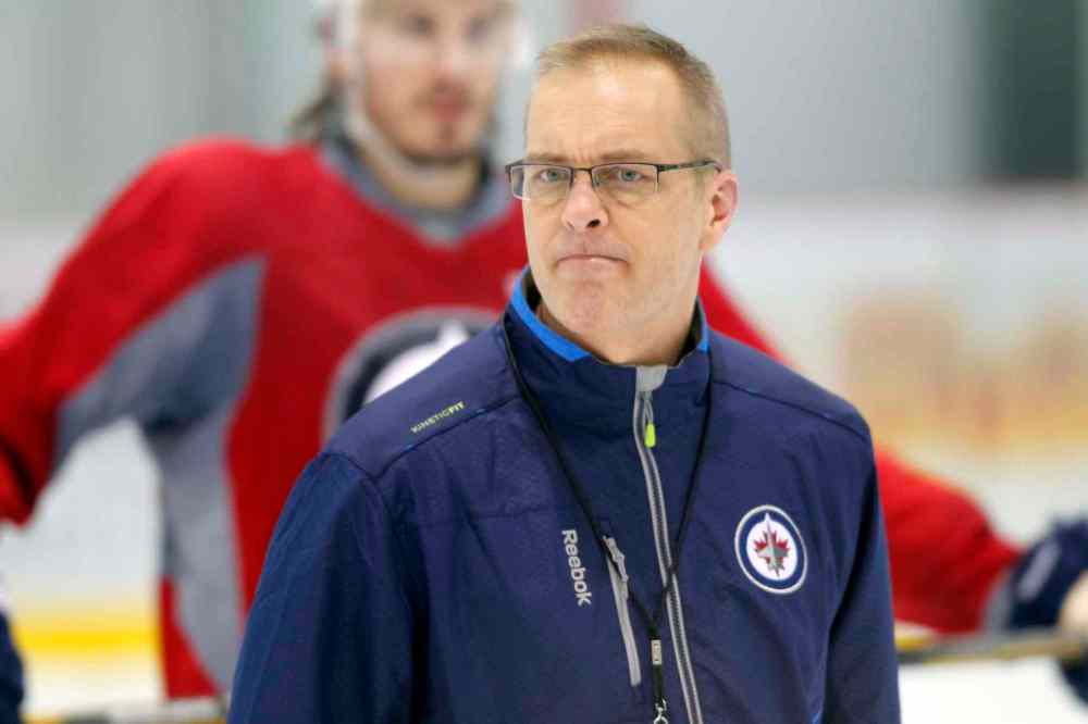 BORIS MINKEVICH / WINNIPEG FREE PRESS
Head coach Paul Maurice still needs a lineup card to keep track of all the new faces he saw at Tuesday’s practice.