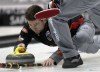 JOE BRYKSA / WINNIPEG FREE PRESS
Skip Mike McEwen of the Fort Rouge Curling Club throws during play against  Glenn Parrott of Minnedosa in the first draw of the 2014 Safeway Championships at the MTS Iceplex this morning. McEwen won 10-2 in 8 ends.