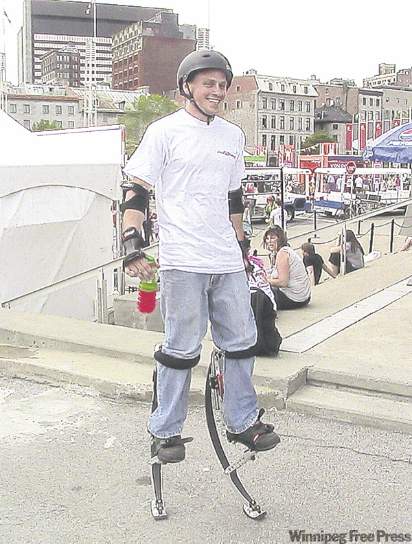 CP
peter ray / the canadian press
Jumping stilts is the latest sports fad.