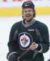 Joe Bryksa / Winnipeg Free Press
Olli Jokinen is one of six players with the Jets who will become an unrestricted free agent this summer. The players were at the MTS Centre in this morning in preparation for their game against the New York Islanders tomorrow.