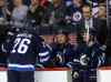 TREVOR HAGAN / WINNIPEG FREE PRESS
Winnipeg Jets head coach Paul Maurice speaks to Blake Wheeler (26), Olli Jokinen (12) and Michael Frolik (67) during second period NHL hockey action at MTS Centre in Winnipeg, Friday. After six straight losses, the stakes are high for the Jets as they hope for a spot in the playoffs.