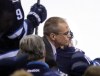 Phil Hossack / Winnipeg Free Press
Winnipeg Jets coach Paul Maurice sports a gash on his forehead Thursday.