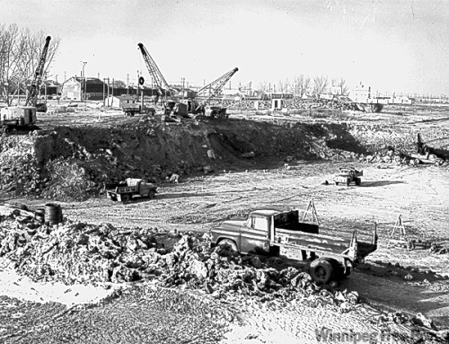 Polo Park - Excavation for new Simpson Sears store at Polo Park.  Jan 9, 1958
