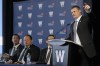 John Woods / Winnipeg Free Press
Winnipeg Blue Bombers head coach Mike O’Shea speaks of the good things to (hopefully) come during Monday’s Fan Forum at Investors Group Field.