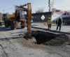 KEN GIGLIOTTI / WINNIPEG FREE PRESS 
The massive sinkhole on St. Mary's Road near Morier Avenue backed up traffic during rush hour Wednesday afternoon.