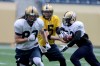 TREVOR HAGAN / WINNIPEG FREE PRESS 
Julian Feoli-Gudino (left), Drew Willy (middle) and Nic Grisby will all be in the starting lineup when Winnipeg battles Ottawa at Investors Group Field tonight.