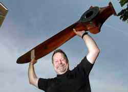 Ken Gigliotti / Winnipeg Free Press
Brian Baird has a wooden prop from the plane Farmen Experimental 2, or FE2b, his grandfather LT. G. Baird  (RFC) Squadron 148  crashed in during the First World War in France.