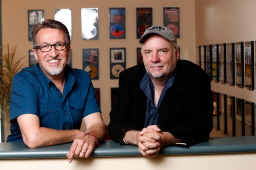 KEN GIGLIOTTI / WINNIPEG FREE PRESS
Christian singer/songwriter Steve Bell (left) with manager/producer Dave Zeglinski.