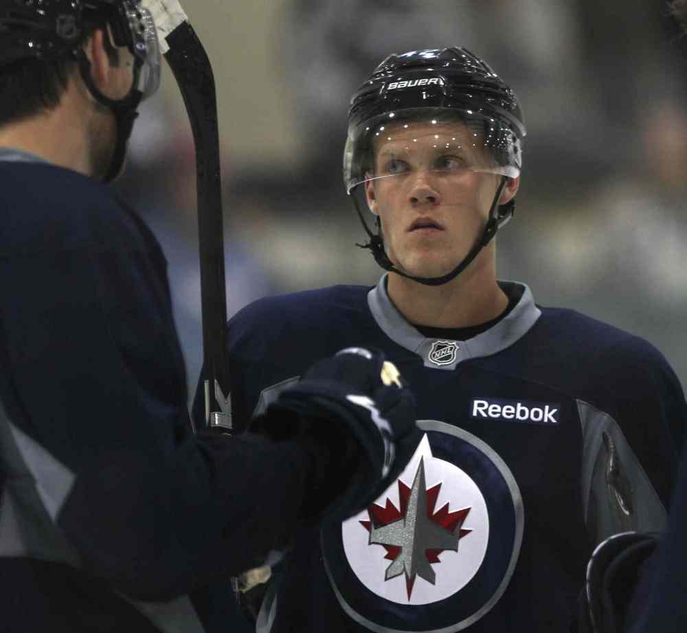 JOE BRYKSA / WINNIPEG FREE PRESS
Winnipeg Jets' young stars practiced today at the MTS Iceplex, including LW Nikolaj Ehlers.