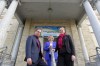 Boris Minkevich / Winnipeg Free Press 
David Szwajcer of CancerCare Manitoba (from left), A Port in a Storm vice-president Pat Benjaminson and Stacey Grocholski, the medical hostel's executive director, at the site of the former St. Boniface Normal School.