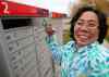 Joe Bryksa / Winnipeg Free Press
Leonora Lipato checks mail in her pajamas in her new Canada Post community mailbox at Jefferson Avenue and Adsum Street Monday morning.
