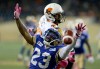 Trevor Hagan / Winnipeg Free Press
Winnipeg Blue Bombers' Desia Dunn (23) reaches for the ball as he covers BC Lions' Lavasier Tuinei (82) on Saturday.