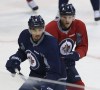 TREVOR HAGAN/WINNIPEG FREE PRESS
Winnipeg Jets' Evander Kane (9) and Paul Postma (4) at practice on Saturday