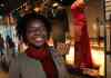 MIKE DEAL / WINNIPEG FREE PRESS
Mareshia Rucker is seen with her prom dress at the Canadian Museum of Human Rights in Winnipeg. Rucker organized the first-ever interracial prom in 2013 at her high school in Abbeville, Georgia. The red dress and shoes she wore are on display in the museum’s 
