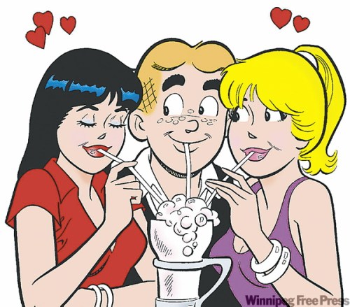 WINNIPEG FREE PRESS ARCHIVES
Betty changes his mind: Archie is getting married to Veronica, left.