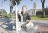 PHIL.HOSSACK@FREEPRESS.MB.CA
Mathias Kolczynski, a German tourist pedalling across the country, had his bike (below) stolen while on a tour of the Manitoba legislative building.
