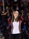 Ontario skip Rachel Homan celebrates after defeating Manitoba in the gold medal match at the Scotties Tournament of Hearts in St. Catharines, Ont., on Sunday, Feb. 26, 2017. The next move for Homan at the women's world curling championship is the top of the podium after silver and bronze medals in previous appearances. THE CANADIAN PRESS/Sean Kilpatrick