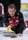 Tim Smith/Brandon Sun
Jeff Stoughton tosses a rock in the Safeway Championship at Westman Place.