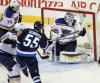 Phil Hossack / Winnipeg Free Press
Mark Scheifele ties the game 1-1 with this quick shot past Brian Elliot in the third period Thursday night.