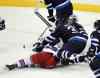 Phil Hossack / Winnipeg Free Press
Winnipeg Jets defenceman Dustin Byfuglien has been slapped with a four-game suspension for this controversal check against New York Rangers' forward J.T. Miller in Tuesday's game.