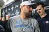 Mike Deal / Winnipeg Free Press
An unhappy Winnipeg Jets' Dustin Byfuglien leaves a media scrum Tuesday morning.