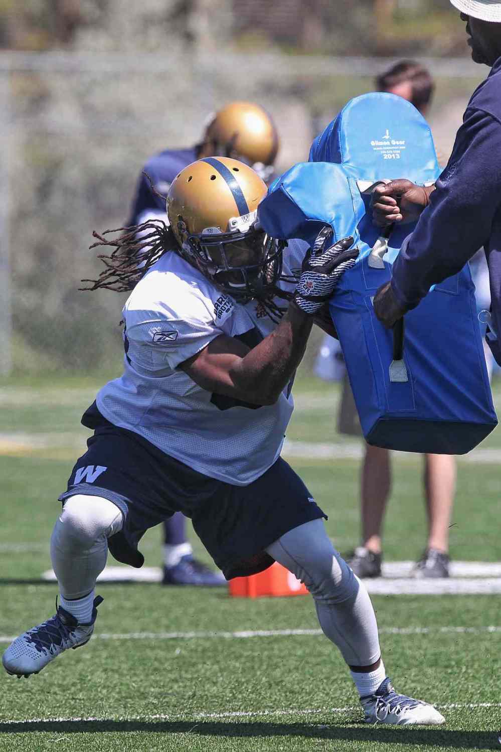 Mike Deal / Winnipeg Free Press
Paris Cotton comes into his second CFL season with the advantage of incumbency, having taken over the starting tailback duties for the Bombers late last season after the club jettisoned Nic Grigsby