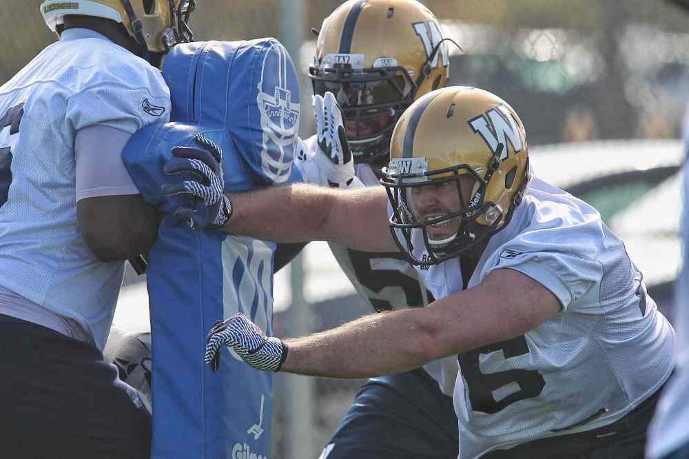 Mike Deal / Winnipeg Free Press
Carl Fitzgerald (26) during the second day of the Winnipeg Blue Bombers training camp Monday morning.