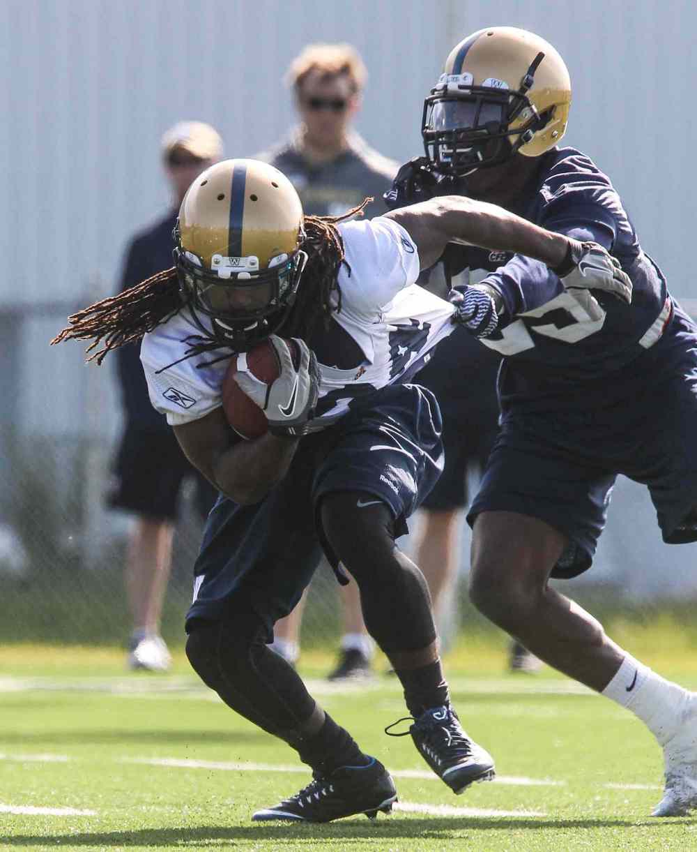MIKE DEAL / WINNIPEG FREE PRESS
Paris Cotton comes into his second CFL season with the advantage of incumbency, having taken over the starting tailback duties late last season after the club jettisoned Nic Grigsby.