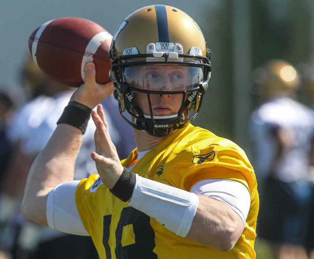 MIKE DEAL / WINNIPEG FREE PRESS FILES
Quarterback Jordan Yantz during the second day of Winnipeg Blue Bombers training camp.