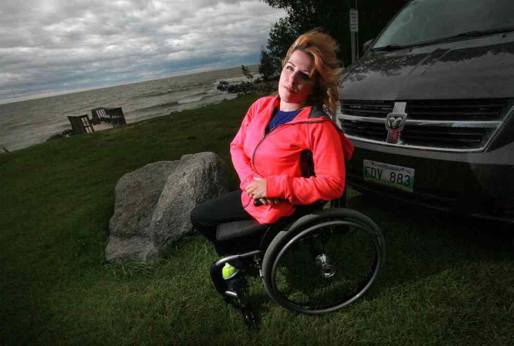 Janis Ollson could not access Victoria Beach with her vehicle to monitor her kids' swimming lessons. (Phil Hossack / Winnipeg Free Press)