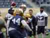 PHIL HOSSACK / WINNIPEG FREE PRESS
Winnipeg Blue Bomber Drew Willy at the team workout Friday.