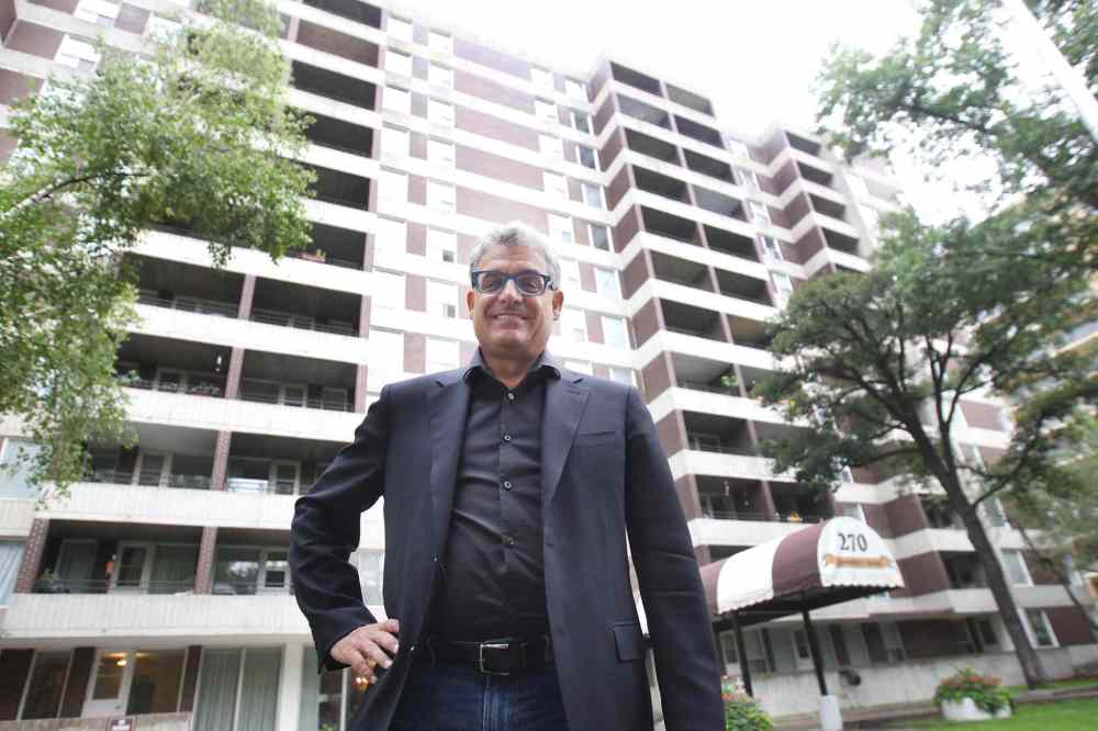 JOE BRYKSA / WINNIPEG FREE PRESS
Richard Morantz, president of Globe General Agencies, in front of recent company acquisition Canterbury House on Roslyn Road.