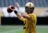 Winnipeg Blue Bombers' quarterback Brian Brohm (12) during practice Friday. (Trevor Hagan / Winnipeg Free Press)