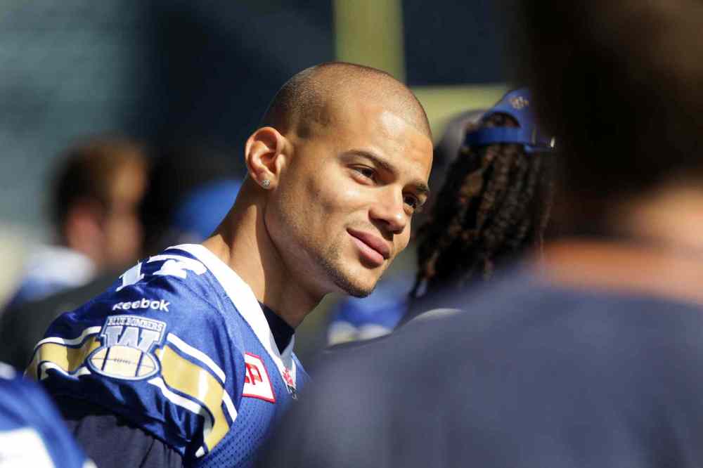 Phil Hossack / Winnipeg Free Press
Nick Moore relaxes at the team's walk through practice last Friday.
